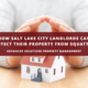 persons using their hand to cover a figurine house with overlay text saying "How Salt Lake City Landlords Can Protect Their Property From Squatters"