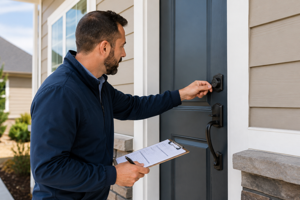 landlord trying to get inside a home