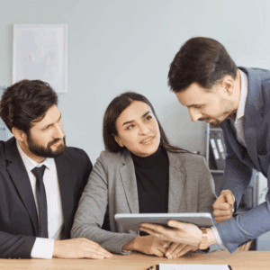 Property manager explaining the difference between self screening and professional screening to a rental owner.
